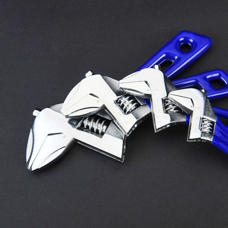 Portable lightweight short handle Plumbing tools 44mm large opening Wide Jaw adjustable wrench