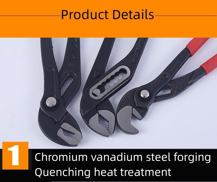 Wholesale chrome vanadium steel plumbing tools Quick button Pipe wrench Monkey pliers water pump pliers