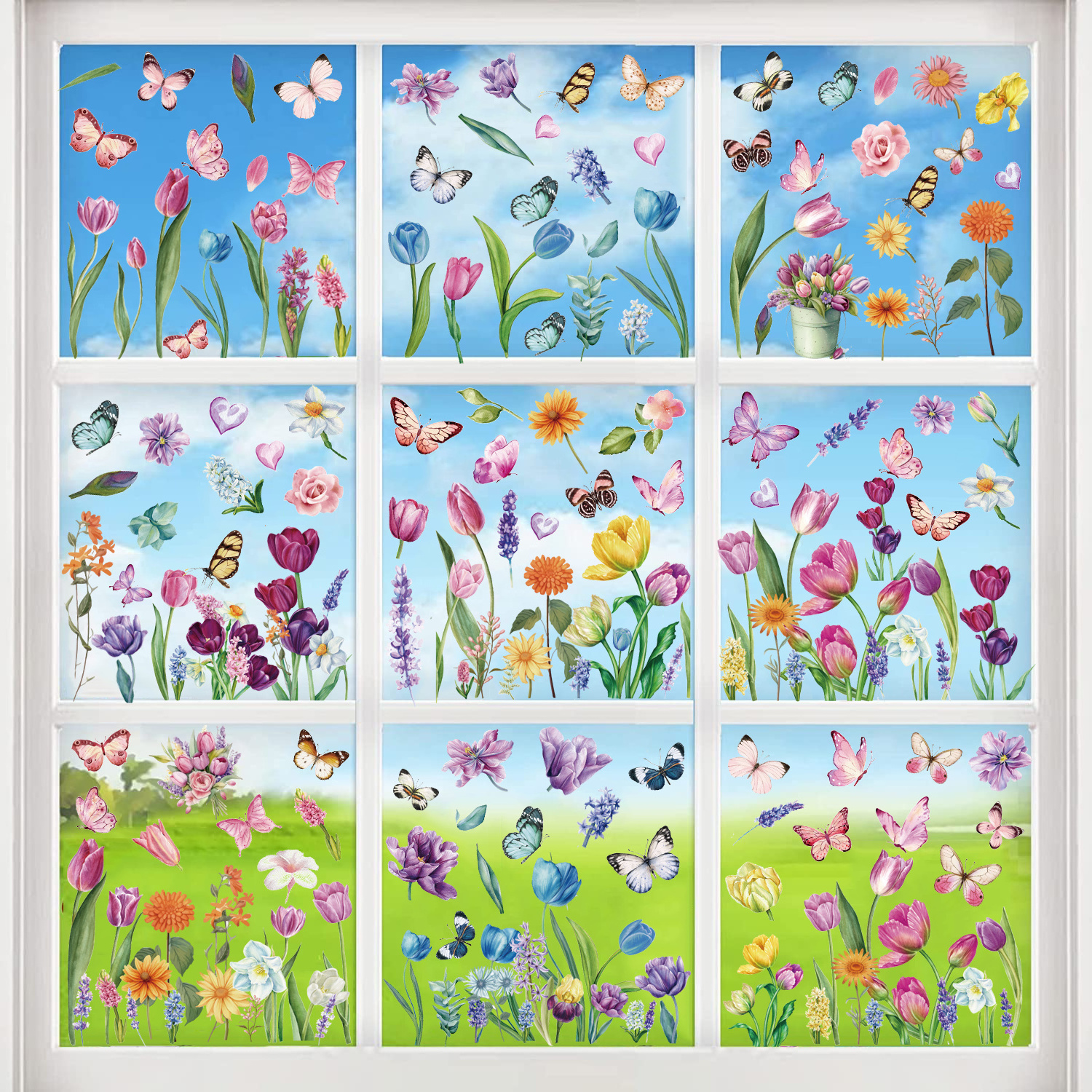 2024 new Spring flower window stickers vinyl window clings