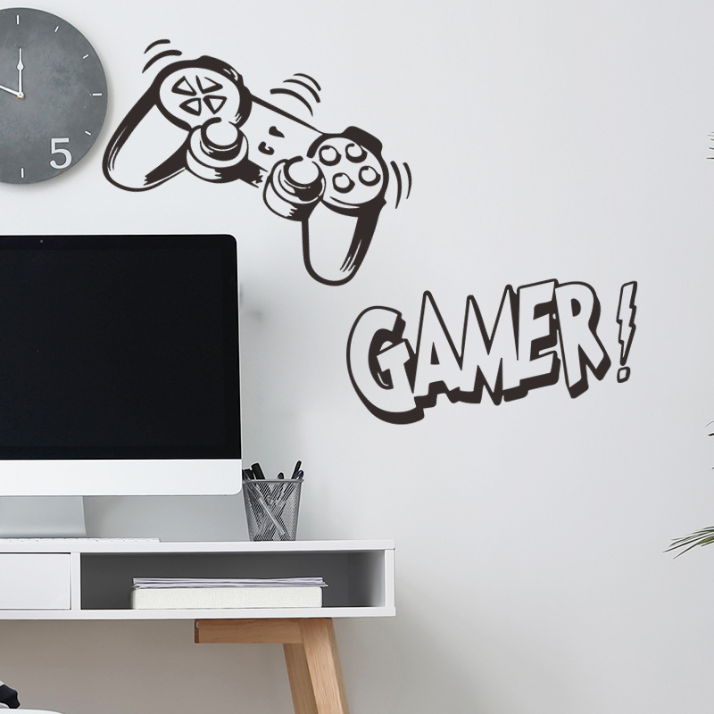 Personality Game Wall Stickers GAMER Internet Cafe Boy Room Home Wall Decoration Self-adhesive Wall Decals