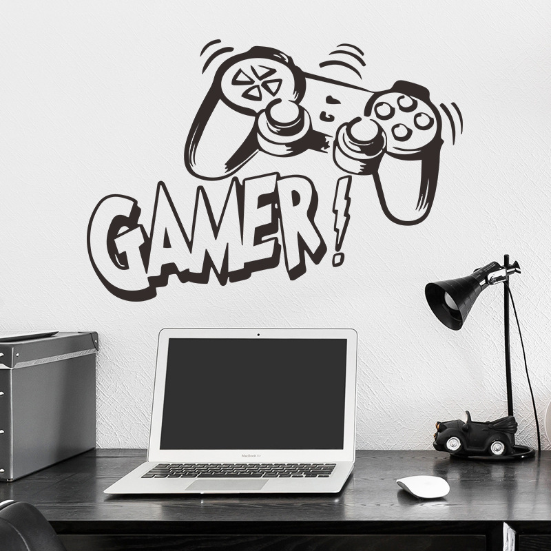 Personality Game Wall Stickers GAMER Internet Cafe Boy Room Home Wall Decoration Self-adhesive Wall Decals