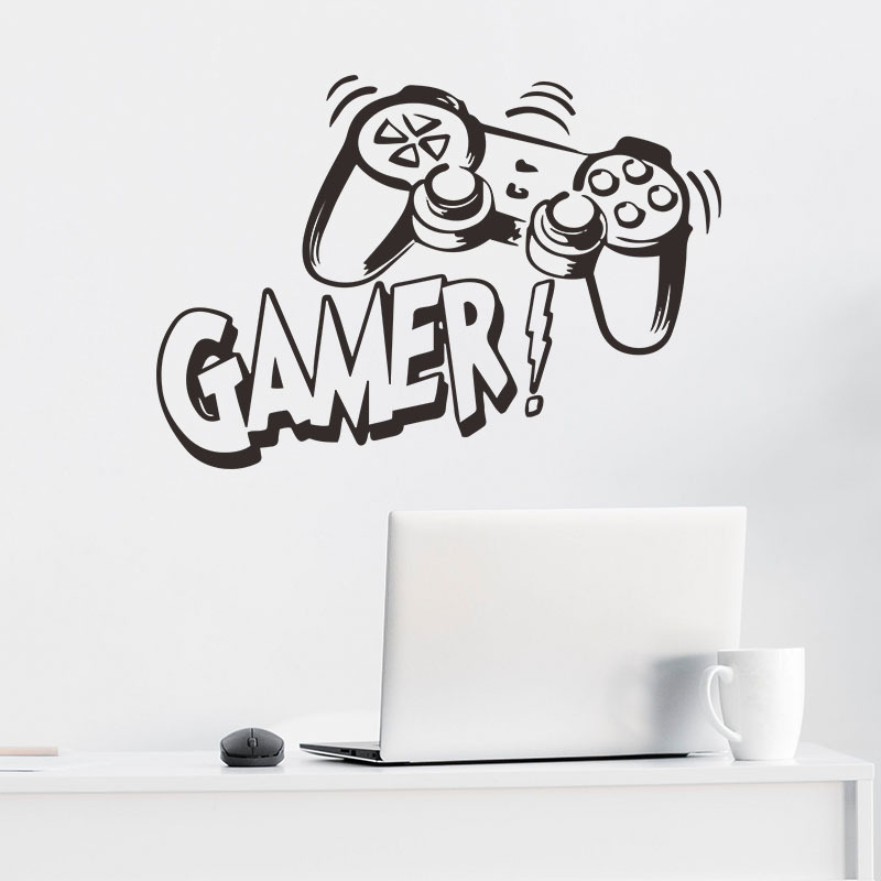 Personality Game Wall Stickers GAMER Internet Cafe Boy Room Home Wall Decoration Self-adhesive Wall Decals