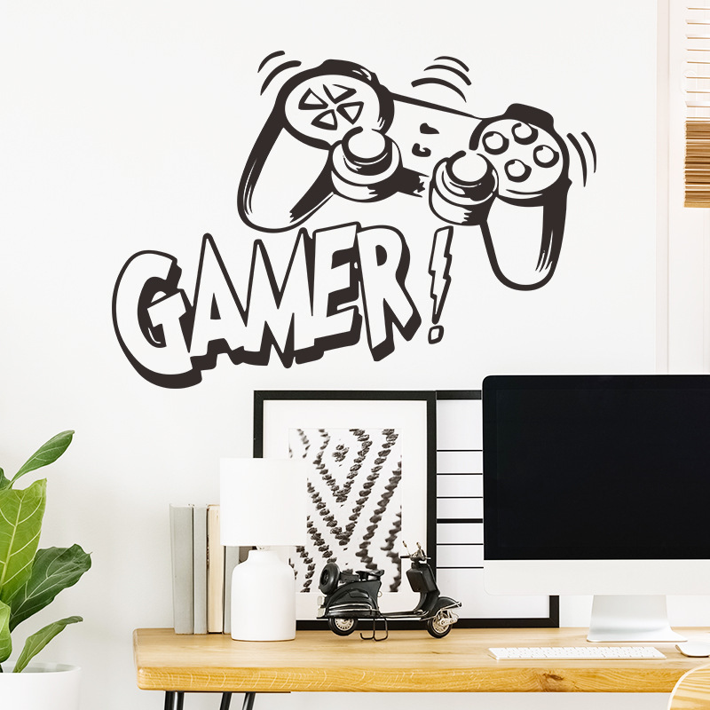 Personality Game Wall Stickers GAMER Internet Cafe Boy Room Home Wall Decoration Self-adhesive Wall Decals