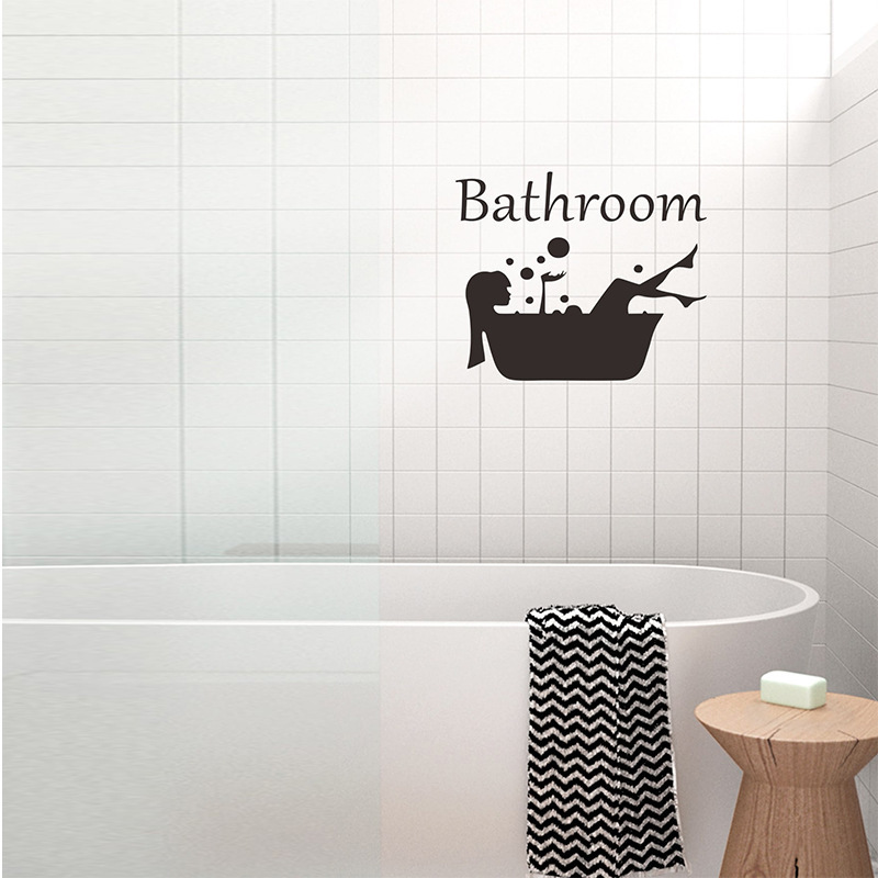 Decorative Wall Stickers for the Door of the Bathroom