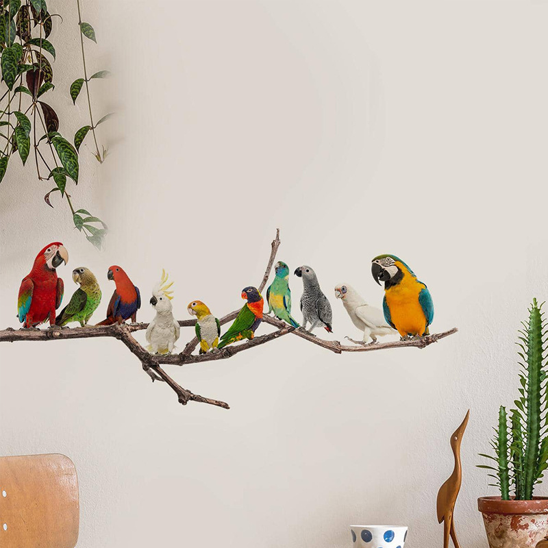 Wall Stickers Cartoon Branch Bird Combination Living Room TV Background Wall Landscaping Decorative Wall Decals