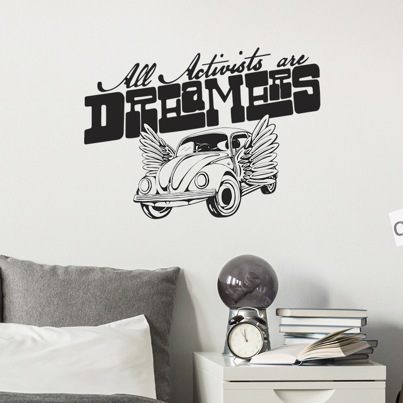 English Personality Creative Wall Stickers Car Bedroom Living Room Porch Home Kids Wall Decals