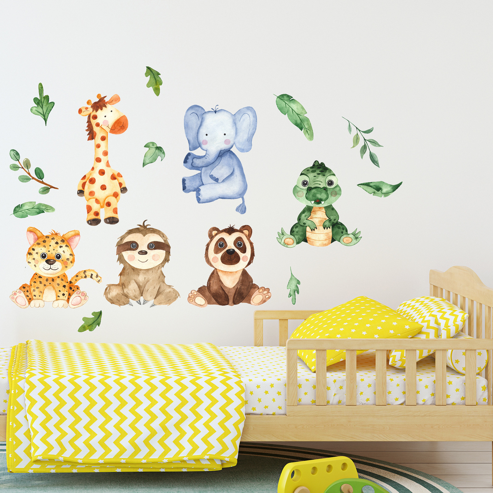 Animal Wall Stickers Giraffe Elephant CHILDREN'S Room Kindergarten Decorative Wall Decals