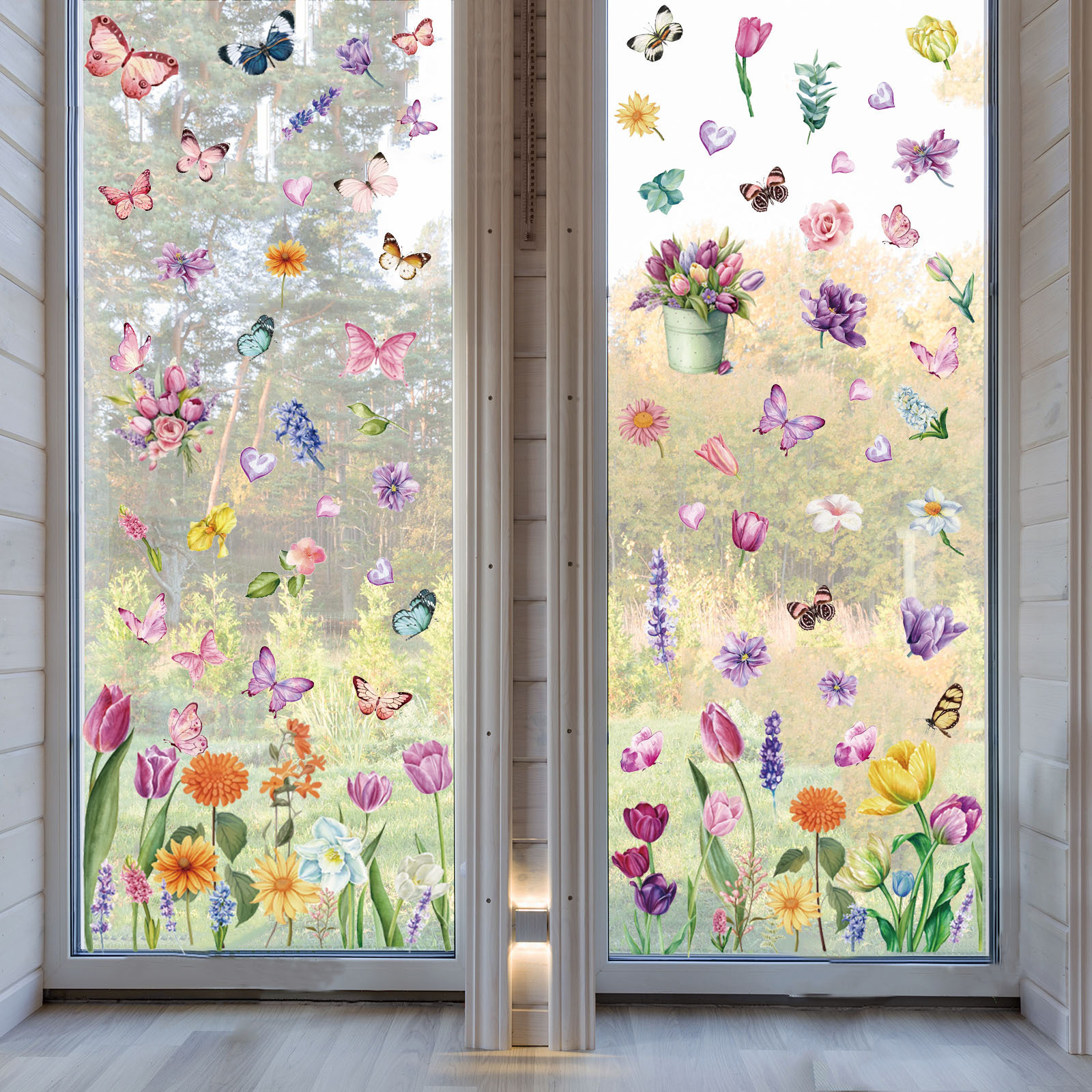 2024 new Spring flower window stickers vinyl window clings