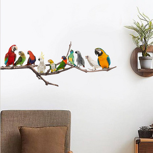 Wall Stickers Cartoon Branch Bird Combination Living Room TV Background Wall Landscaping Decorative Wall Decals