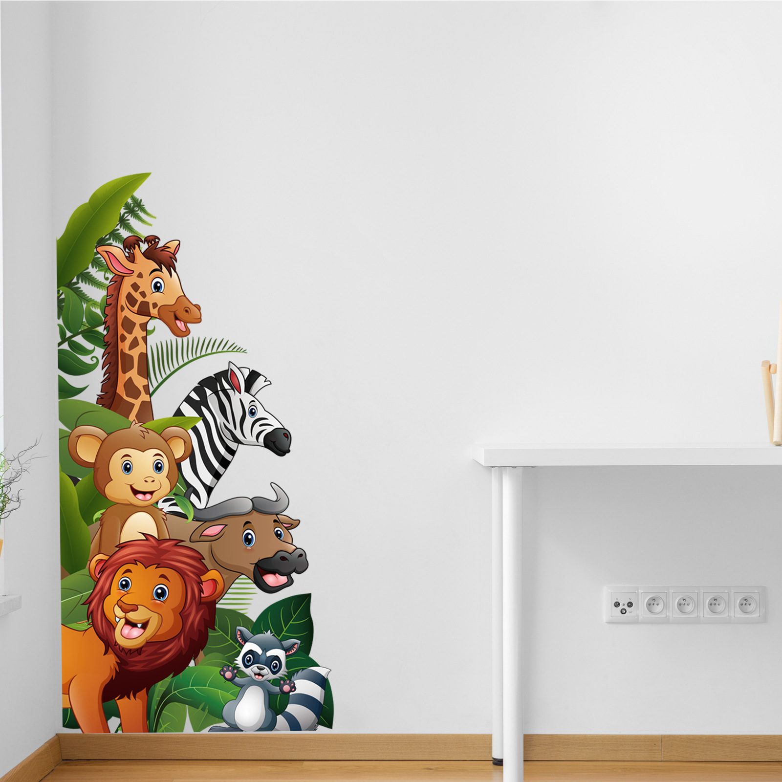 Cartoon Animal Wall Stickers Door Stickers Children's Room Door Decoration Kindergarten Classroom Wall Decals