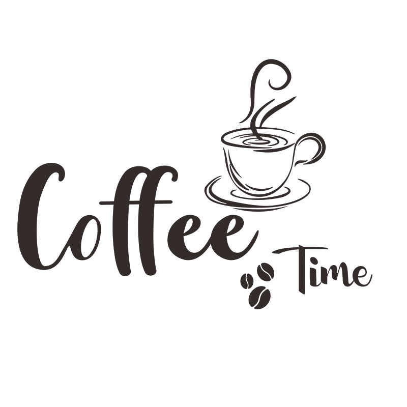 Creative Coffee Time English Slogan Kitchen Cafe Wall Stickers Background Wall Decoration Beautifying Wall Decals