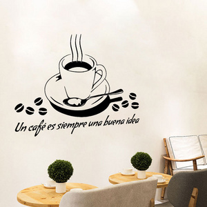 Coffee Cup Wall Stickers Creative Kitchen Dining Room Background Wall Decoration Self-adhesive Wall Decals