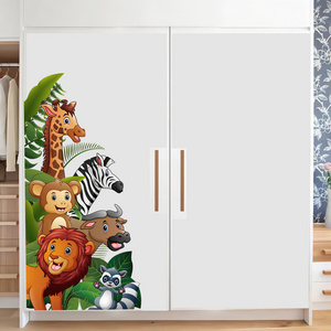 Cartoon Animal Wall Stickers Door Stickers Children's Room Door Decoration Kindergarten Classroom Wall Decals