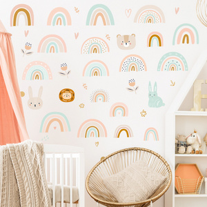 Wall Decals Boho Rainbow Wall Stickers Nursery Children Kids Baby's Room Home Decor Boys Girls Bedroom Waterproof