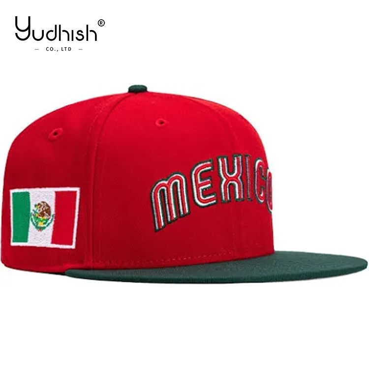 2024 OEM ODM Flat Brim 3D Embroidery Snapback Caps Custom Sports Hats With Mexico Logo Cap Wholesale Hip Hop Caps For Men