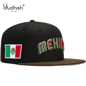 2024 OEM ODM Flat Brim 3D Embroidery Snapback Caps Custom Sports Hats With Mexico Logo Cap Wholesale Hip Hop Caps For Men