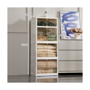 New Arrival Hot Selling  4 Layers Multifunctional Folding Kids Toys Storage Cabinets Baby Children Clothes Storage Cabinet