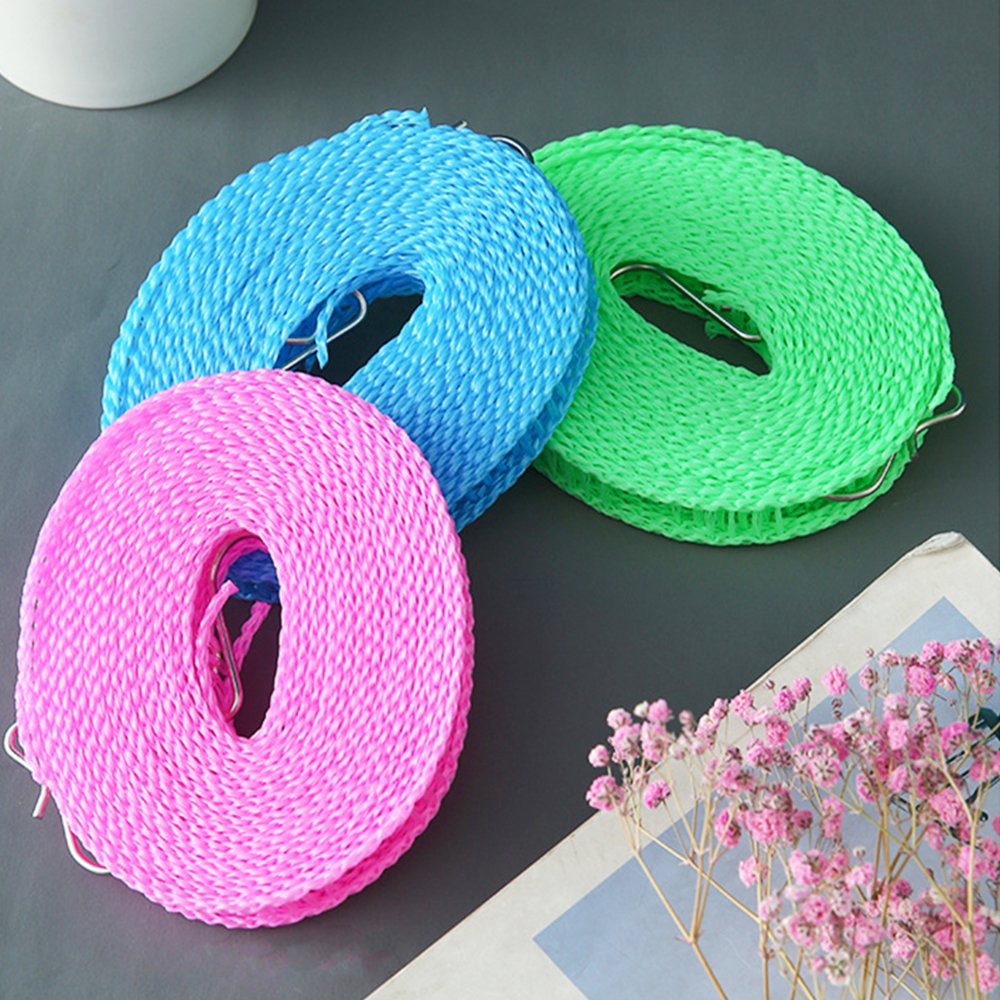 Home Use 10M Colorful Clothesline Travel Portable Wind Proof Anti Rope Folder Hanging Clothes Roll