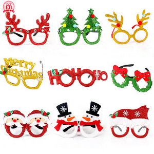 Hot Sale Christmas Party Glasses For Kids Adults Xmas Glitter Eyeglasses Frame Multi-style New Year Party Eyewear Promotions