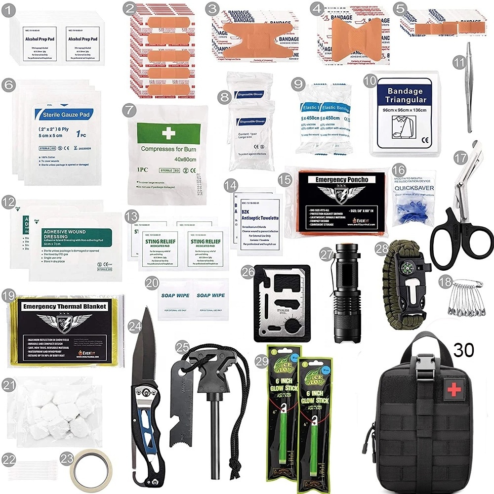 Manufacturer First Aid Emergency Medical Outdoor Survival Kit First Aid Kits Emergency Camping Equipment Survival First Aid Kit