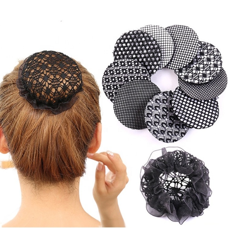 Wholesale Daily Wear Snood Hair Net Yoga Hair Bun Nets Ballet Dance Skating Black Snoods