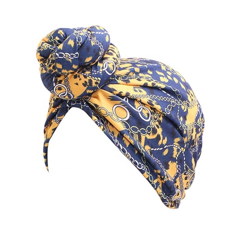 Hot Selling Funny Head Wrap Fashion Pattern Soft Cotton Turbans Colorful Print Sleeping Cap For Women Ladies