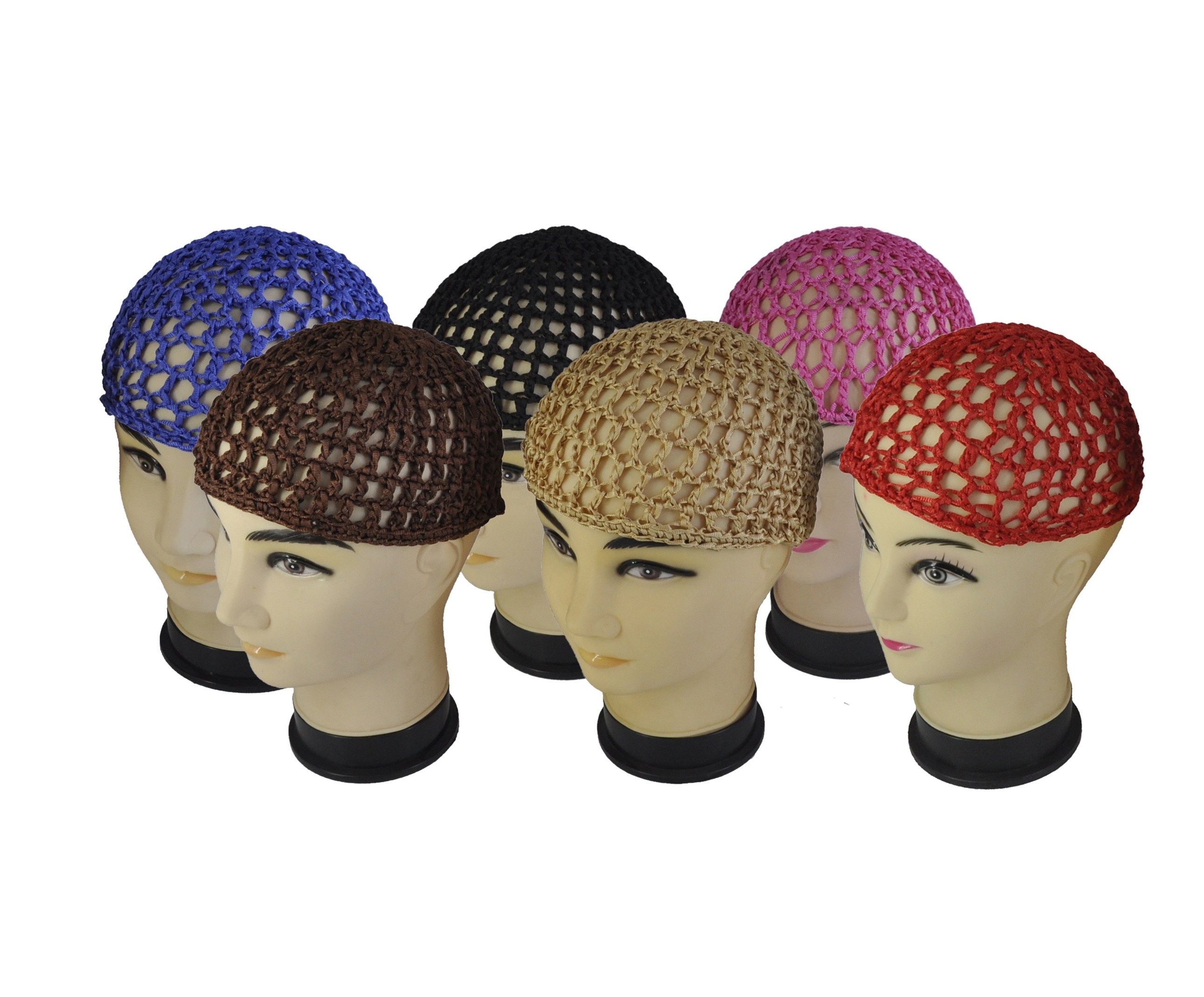 Wholesale Sleeping Cap Hair Soond Colorful Women Crochet Snood Polyester Hair Net