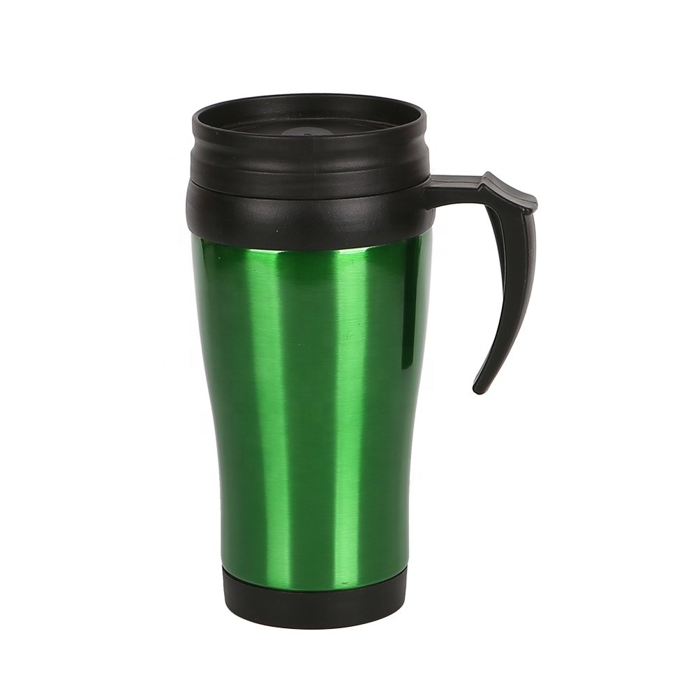 Factory sublimation blank mugs plastic inner water bottle double wall stainless steel car tumbler with lid and handle