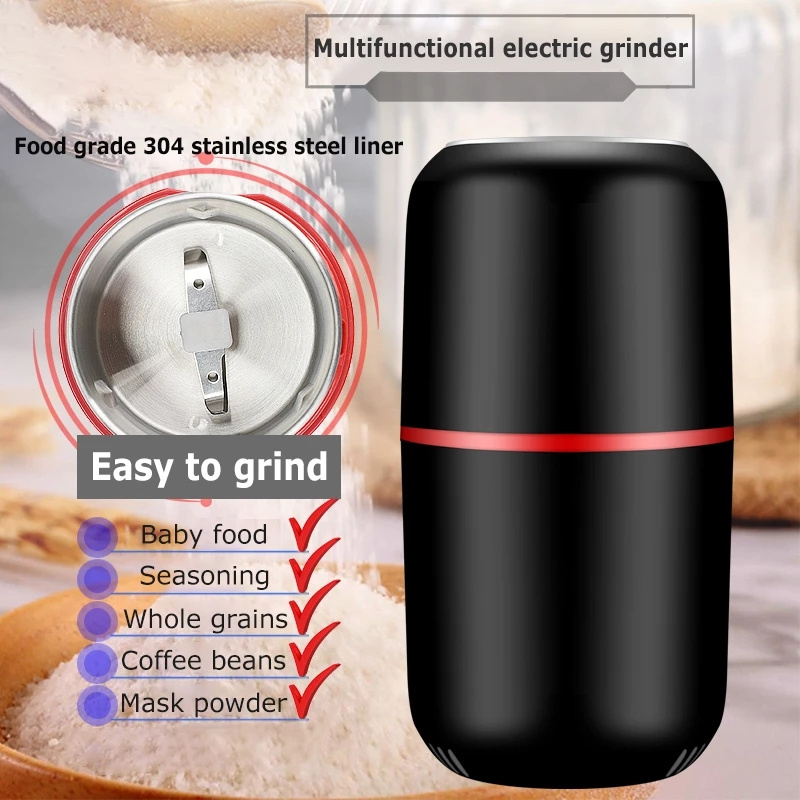 Household MINI grinder machine electric whole grains food coffee beans grinder herbs spice nuts powder grinding mill