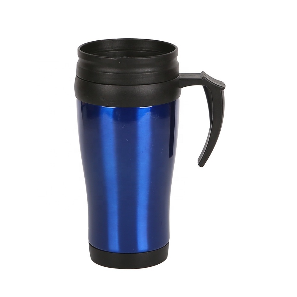 Factory sublimation blank mugs plastic inner water bottle double wall stainless steel car tumbler with lid and handle