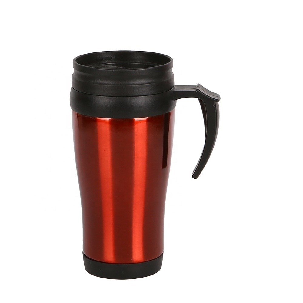 Factory sublimation blank mugs plastic inner water bottle double wall stainless steel car tumbler with lid and handle