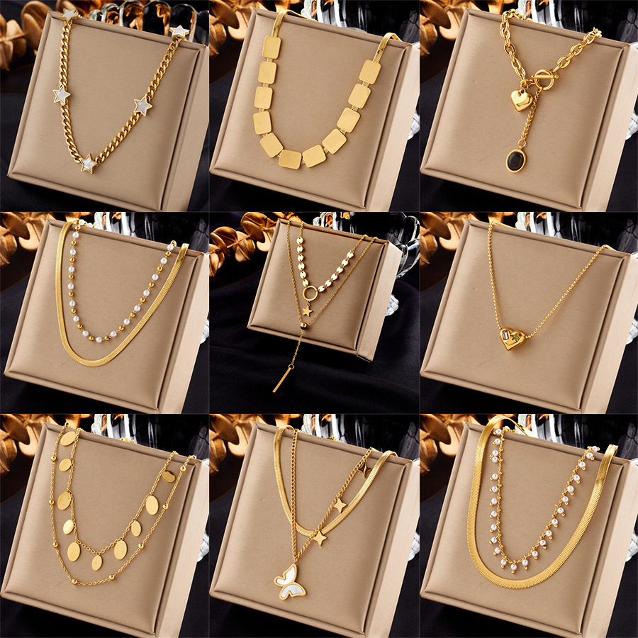 SMing Collection of necklaces Wholesale Stainless Steel Gold Plated Luxury Women Customize Necklace Fashion Jewelry Pendants