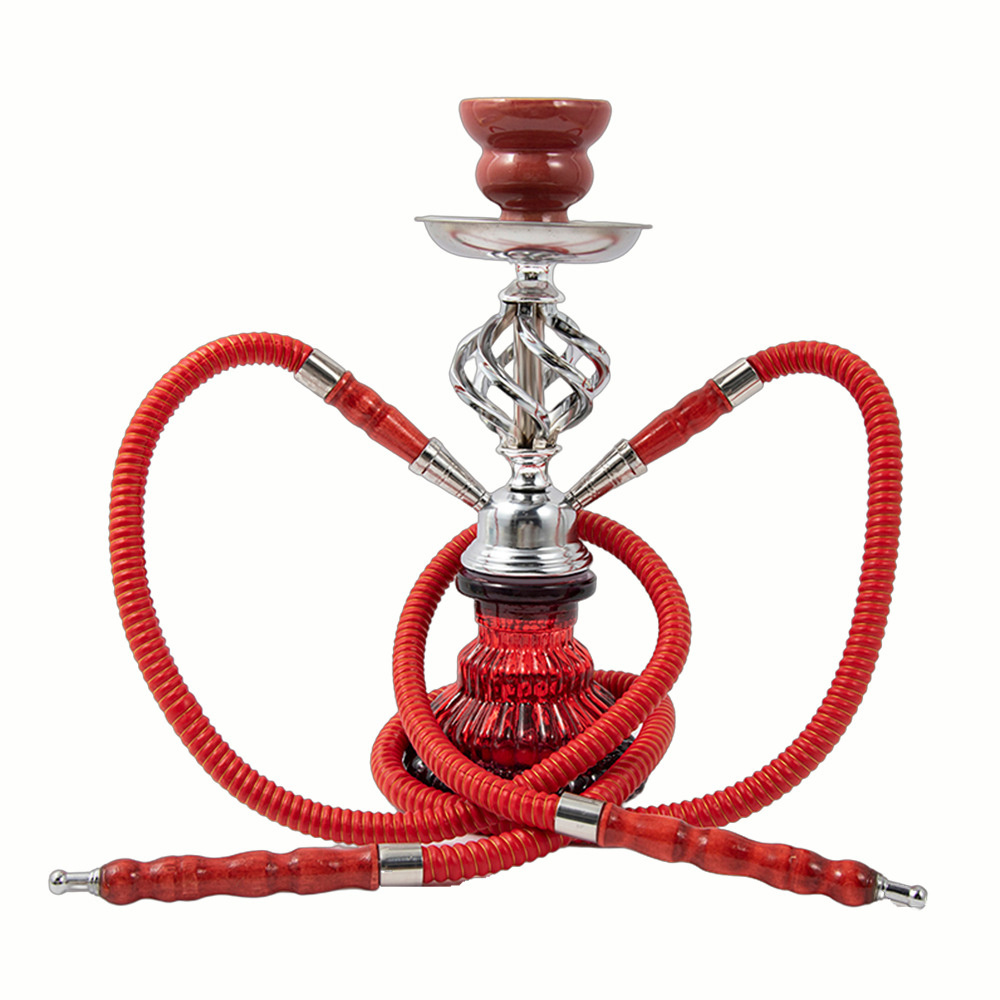 Customized Deluxe shisha German Large hookah Nargile Glass Stainless Steel Chicha Shisha Two Hose Hookah