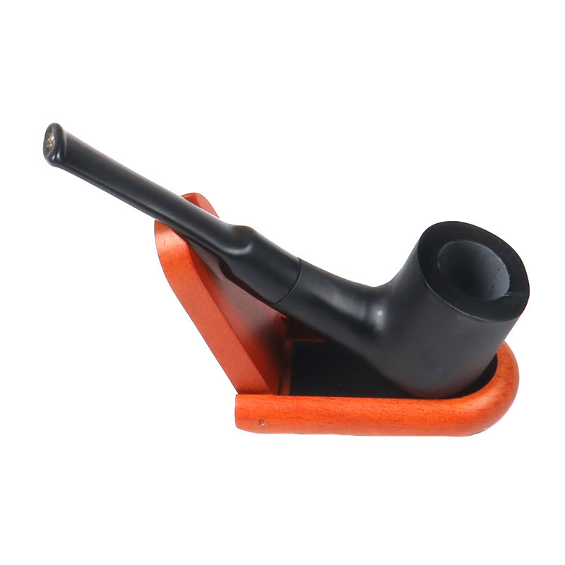 Wholesale Red and Black Smoking Pipe Men's Bakelite Tobacco Pipe Straight Handle Mahogany Pipes 20 Wooden Handicraft