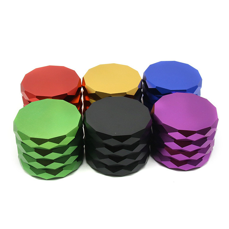 2020 New 4 Layer Aluminum Alloy Grinder With Diamond 63mm Fashion Diamond Multi Color Metal Grinder Tobacco