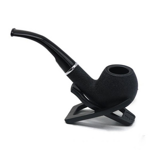 Black Frosted Resin Tobacco Pipe Men's Pipe Acrylic Bent Handle Filtered Wood Smoking Pipe