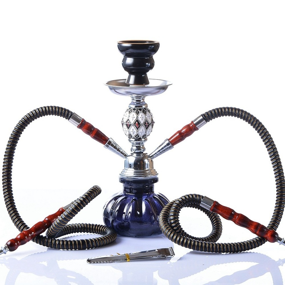 Hot sale Glass Arab Hookah Chicha set High Quality Double Pipe Portable Hubble-Bubble Hookah Shisha