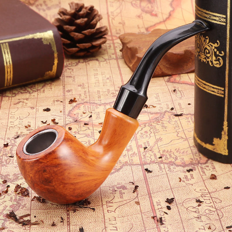 Wholesale Cheap Bent Hammer Resin Smoking Pipe Portable Filter Detachable Tobacco Pipe Wooden Pipe 20pcs