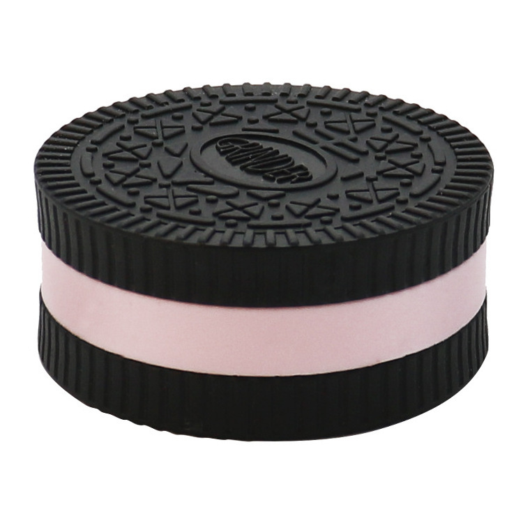 Creative Design 55mm 2 Layers Oreo Cookies Biodegradable Herb Grinder Plastic Tobacco Grinders