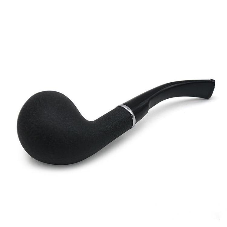 Black Frosted Resin Tobacco Pipe Men's Pipe Acrylic Bent Handle Filtered Wood Smoking Pipe