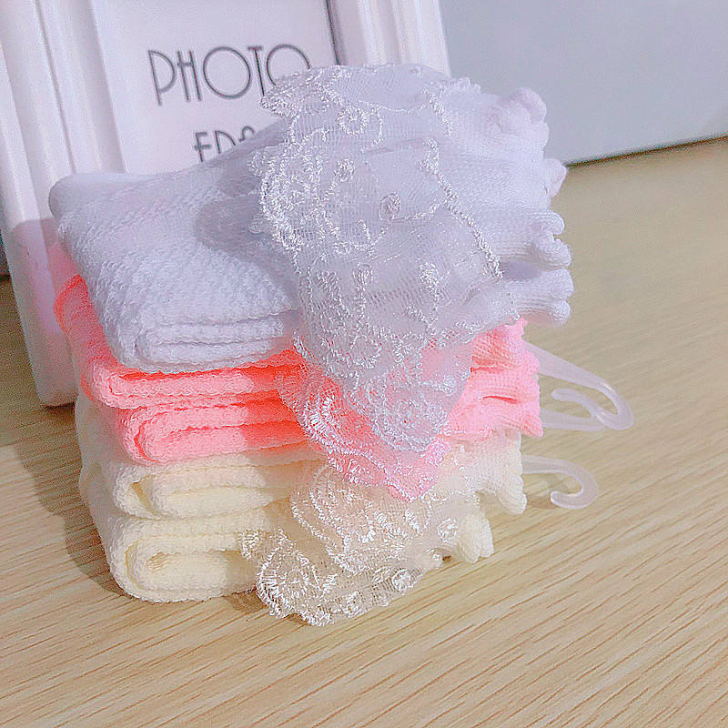 2023 New Baby Girls' Cotton Lace Baby Socks Cotton Mesh Lace Ruffle Socks For Girls