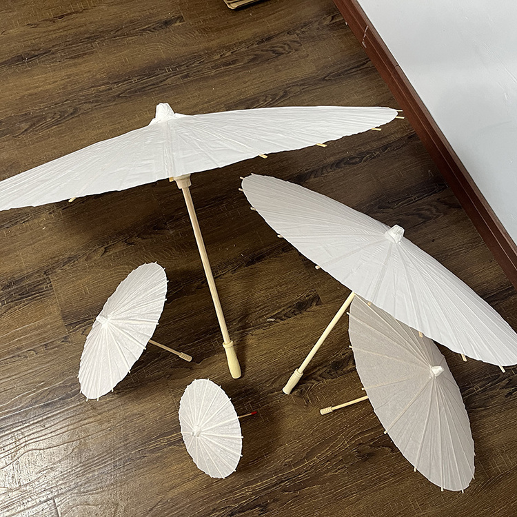 Hot sale handmade mini paper parasol white umbrella for wedding