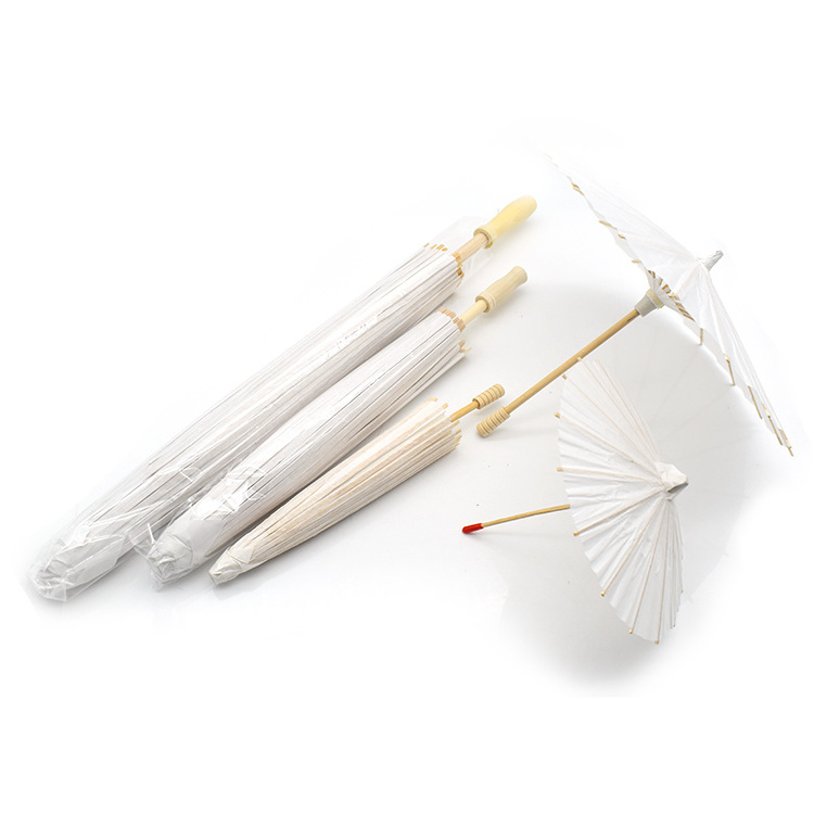 Hot sale handmade mini paper parasol white umbrella for wedding