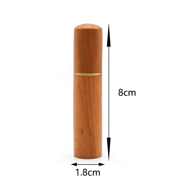 Promotion pocket size wood needles box small portable sandalwood toothpick holder with eco friendly