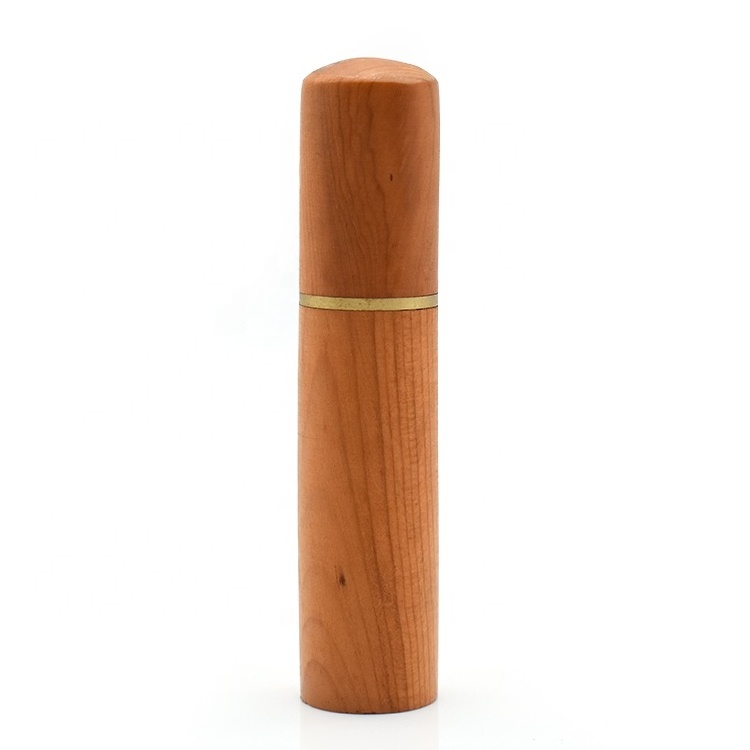 Promotion pocket size wood needles box small portable sandalwood toothpick holder with eco friendly