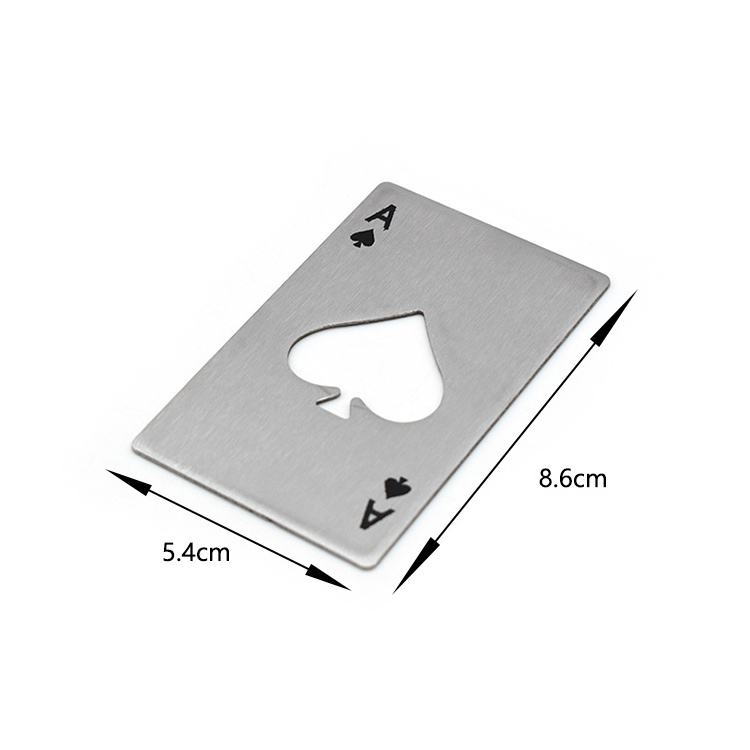 Personalized Stainless Steel Bottle Opener Metal Poker Card Beer Can Opener With Custom LOGO