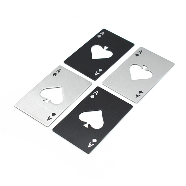 Personalized Stainless Steel Bottle Opener Metal Poker Card Beer Can Opener With Custom LOGO