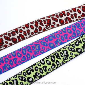 Newest Sale Sewing High Tenacity Flat Webbing Waistband Fancy Leopard Pattern Adjustable Jacquard Elastic Band