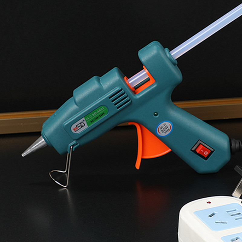 High Quality Manual High Temp Hot Glue Gun Small Power Green Glue Gun With Switch