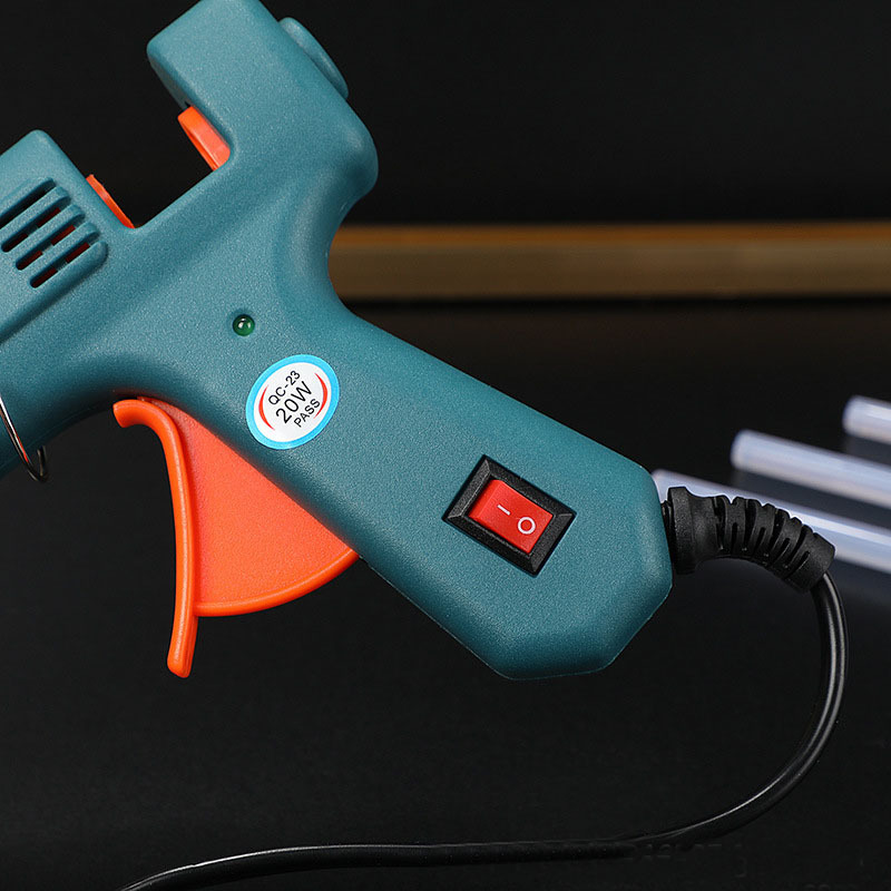 High Quality Manual High Temp Hot Glue Gun Small Power Green Glue Gun With Switch